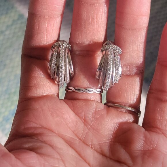 *RARE* Old Judith Ripka JR piece 925 sterling silver glamorous ribbed different - Picture 7 of 16